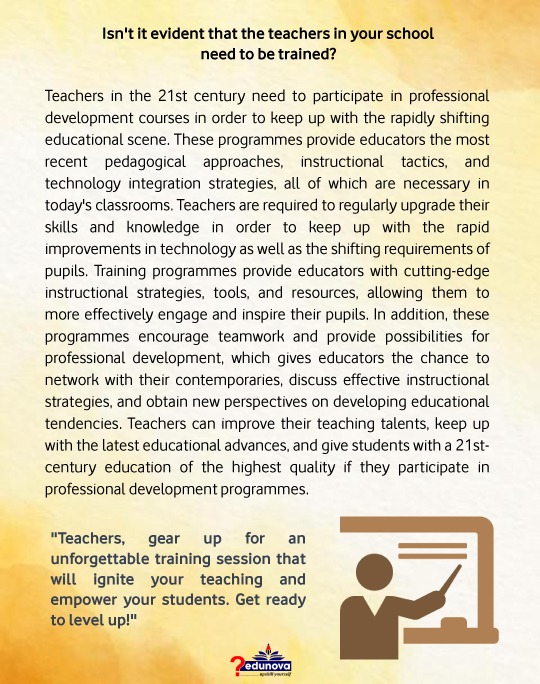 TEACHERS TRAINING SESSIONS AVAILABLE image